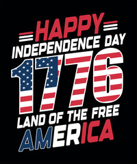Independence Day 4th July 1776, US, America Bold T-Shirt Graphic design