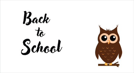 Back to School sign with cute owl