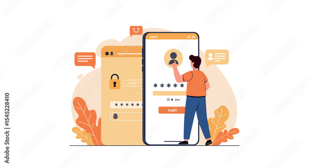 Poster user authentication and login interface design concept for digital security