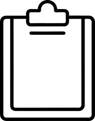 Clipboard outline icon on transparent background