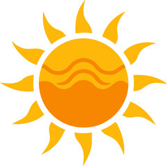 Summer Sun Silhouette icon on transparent background
