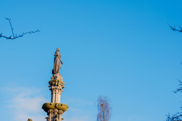 Glasgow Scotland: 8th Jan 2025: The Stewart Memorial Fountain in Kelvingrove Park on sunny winter day
