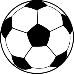 Fototapeta premium Classic black and white soccer ball illustration featuring detailed pentagons and hexagons for sports or design projects