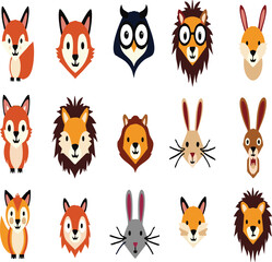 Fototapeta premium Animals logos collection. Animal logo set. Isolated on White background.