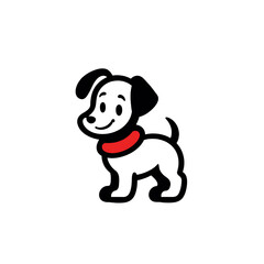 Fototapeta premium cartoon dog, linear icon, logo, doodle, vector illustration, clipart, outline drawing