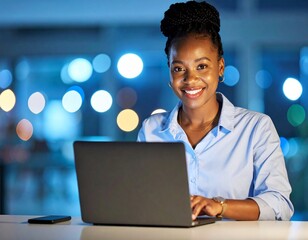 businesswoman working on laptop