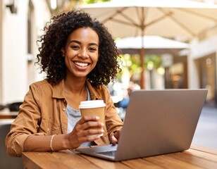 young businesswoman working on laptop