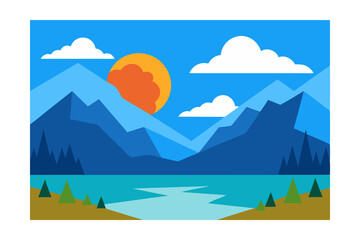 vector illustration of mountain landscape