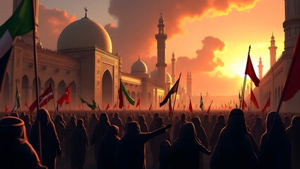 mosque in the night