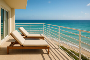 Fototapeta premium Ocean view from balcony.