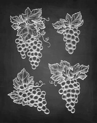 Chalk sketch of grapes.