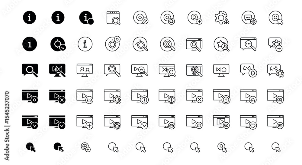 Poster minimalist icon set for web and interface design enhancement