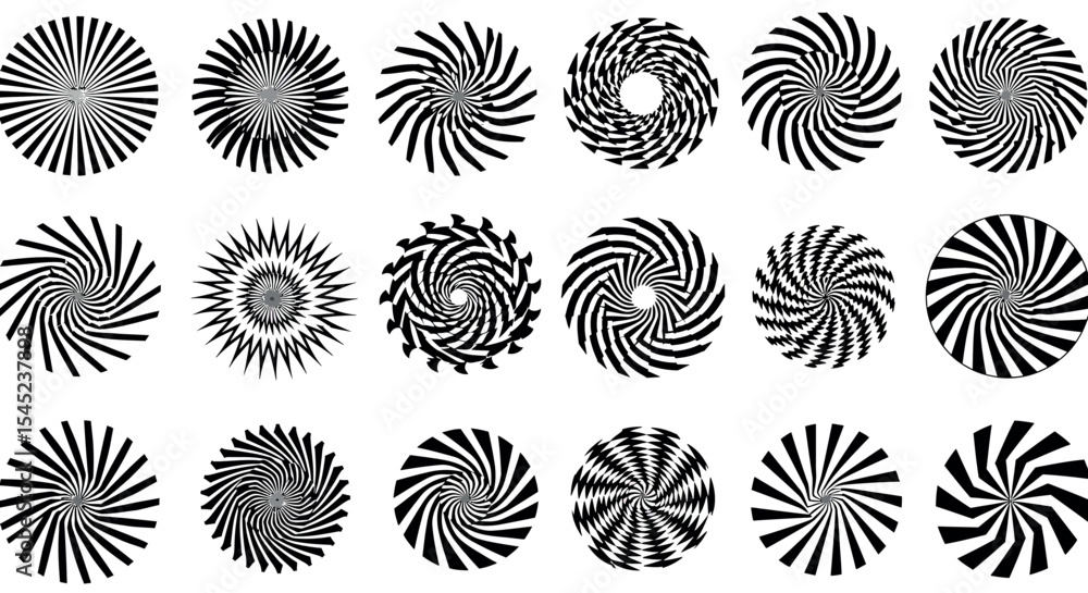 Poster collection of abstract circular patterns for design and decoration