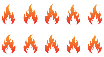 Vibrant flame icons for graphic design and decoration projects