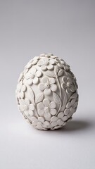 Intricate White Floral Sphere Crafted with Precision