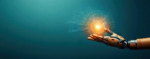 A robotic hand uses RPA software functions to analyze data, showcasing advancements in technology for future business synchronization and efficiency