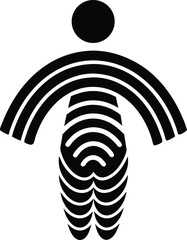 Remote work vector silhouette illustration Wi Fi Nomad Made of Traveling Signal Waves