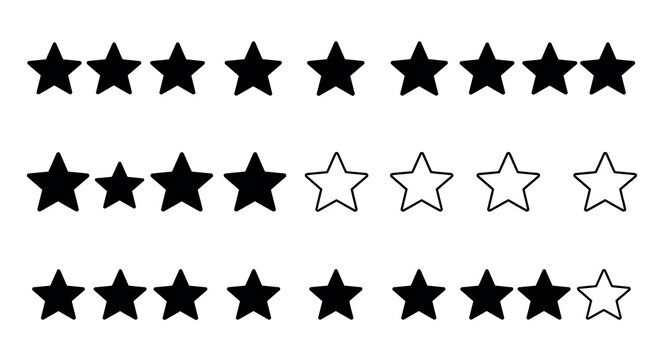 Monochrome star rating patterns for review and evaluation designs