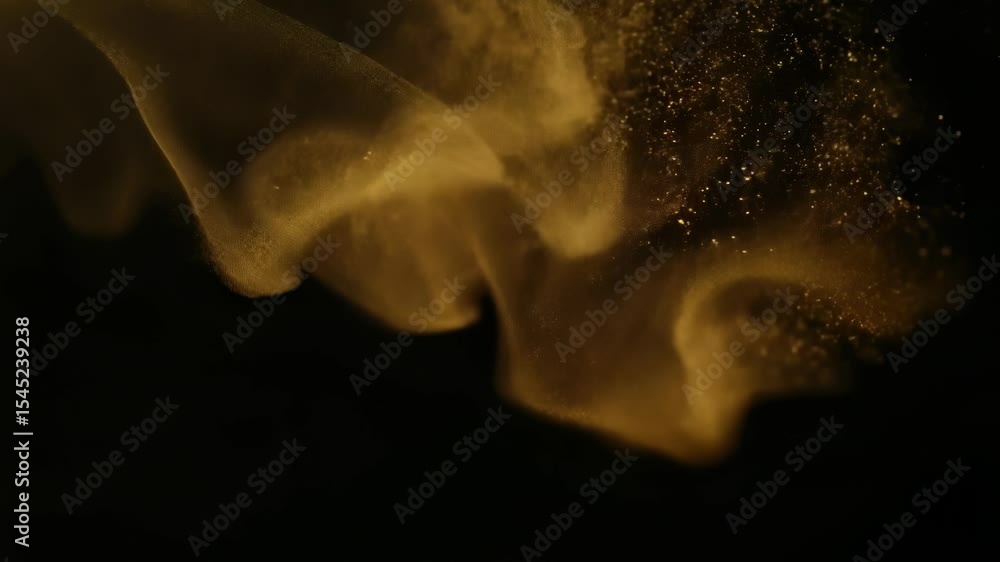 Poster Abstract dynamic cloud of dust particles dispersing against black background in explosion