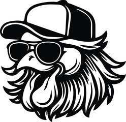 Chicken/Cook mullet trucker hat design isolated on transparent background