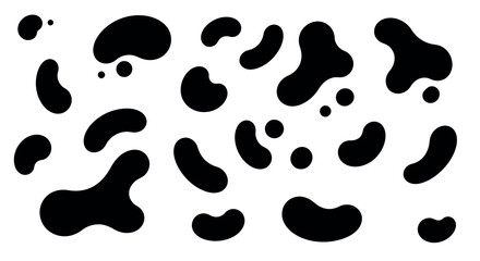 Abstract black organic shapes pattern design for modern art and decor