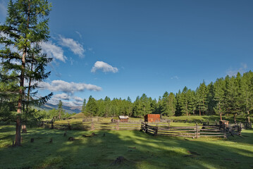 Russia, Western Buryatia. A lost farm on the banks of the Tissa River near the taiga lake Guzen-Nur, hidden from prying eyes.