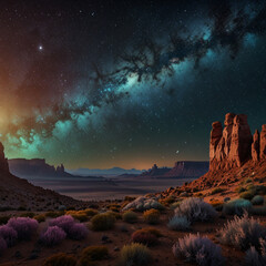 galaxy sky view, stargazing house, night sky over cabin, cosmic landscape, f