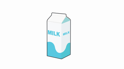 Milk Box Color Icon. Vector editable color flat illustration of a box of milk