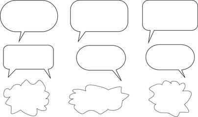 Obraz premium Speech bubble, speech balloon, speak bubble text set, chat bubble line art icon for apps and websites. white backgaund 