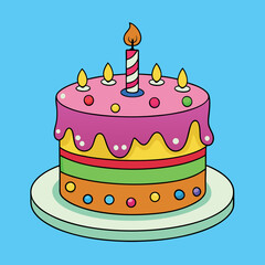 Colorful birthday cake design for celebrations