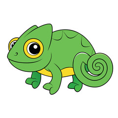 Fototapeta premium Chameleon reptile illustration on white background