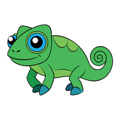 Fototapeta premium Chameleon reptile illustration on white background