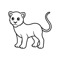 Obraz premium baby lion line art