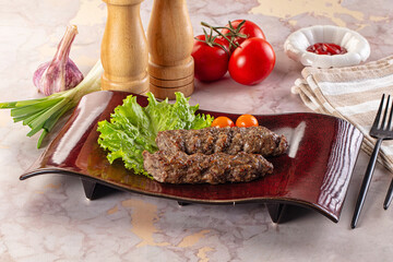 Hot beef kebab minced meat