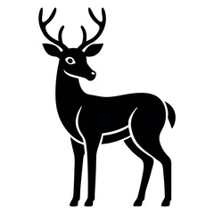 Fototapeta premium Single deer icon flat design clean style isolated
