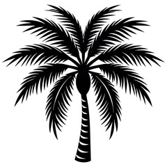 Obraz premium Elegant silhouette palm tree icon design