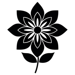 Obraz premium Minimalist blooming flower silhouette logo design
