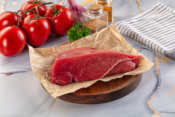 Raw beef meat fillet piece