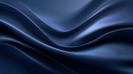Obraz premium Abstract Dark Blue Satin Fabric With Flowing Waves and Textured Surface