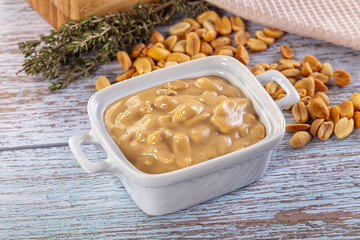 Peanut butter spread with nuts