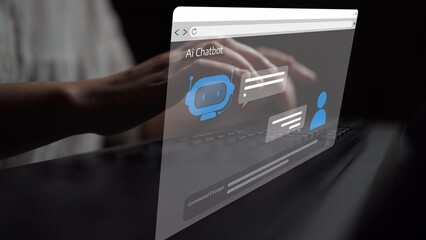 AI Virtual Assistant Artificial Intelligence Chatbot Controlled by Prompt Engineering for Explainable Generative AI information and LLM Deep Learning Technology for Smart Business Work Support. Muxer