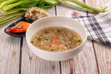 Asian soup with crab and prawn