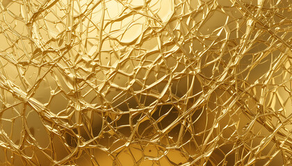 Luxurious Crumpled Gold Foil Texture Background