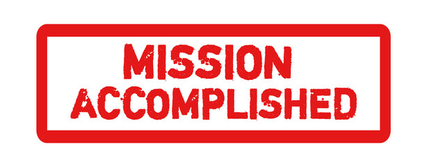 Red Mission Accomplished Stamp PNG – Transparent Background Success Label