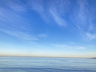 Blue Sky and Ocean Horizon