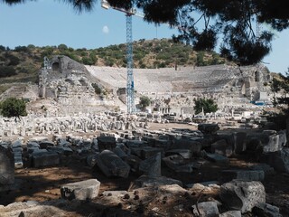 Amphitheater in Ephesus ancient city.
