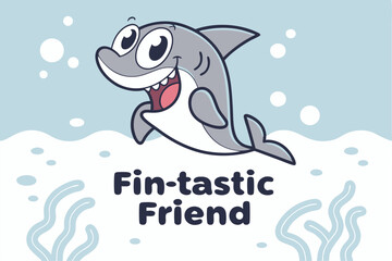 Fin-tastic Friend: Adorable Shark Logo Design