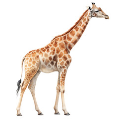 Obraz premium watercolor-giraffe-anima isolated on white background png, ai generated