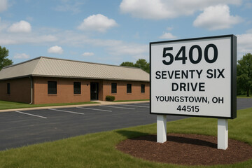 Sign saying "seventy " on building.