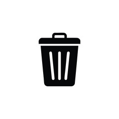 Trash Can Black Silhouette Icon